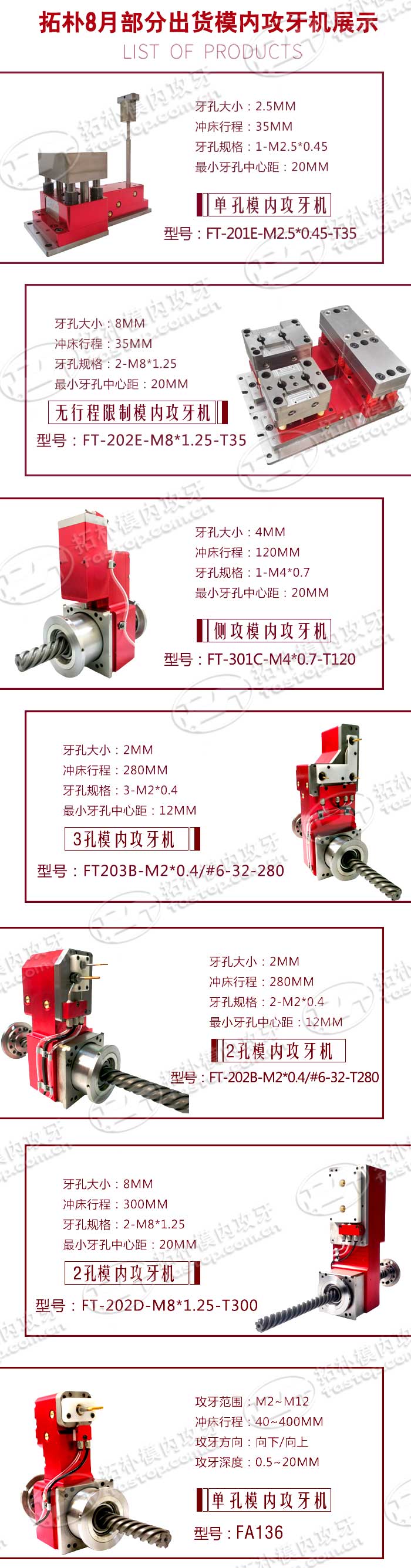 拓樸出貨模內(nèi)攻牙機(jī)展示